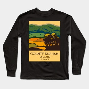 County Durham England travel poster Long Sleeve T-Shirt